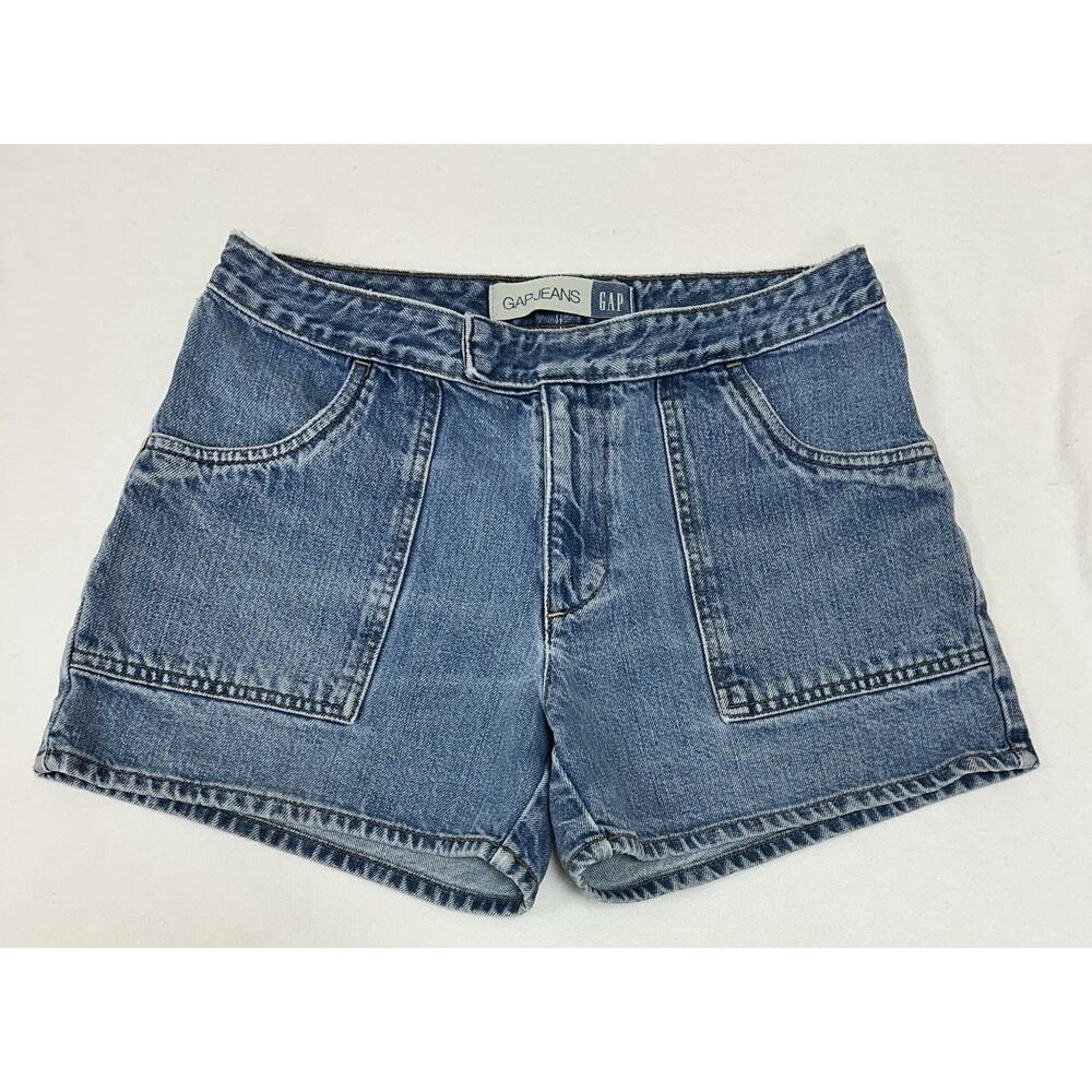 Vintage Gap Blue Women's Denim Shorts Size 8 Blue EUC 90s Y2K Preppy EUC